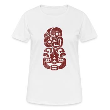 Maori tattoo Hei Tiki fertility red - Women's Breathable T-Shirt - white - Front - AI Model Female 172 dark (172cm)