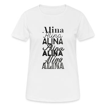 Alina - Frauen T-Shirt atmungsaktiv - Weiß - Vorne - AI Model Female 172 dark (172cm)