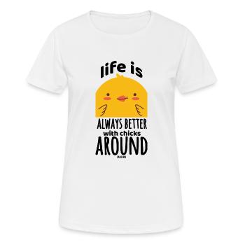 Poussins de la ferme de poulaillers - T-shirt respirant Femme - blanc - Devant - AI Model Female 172 dark (172cm)