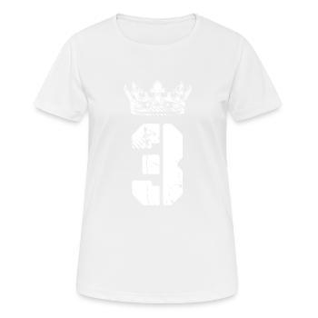 3 Zahl Krone - Frauen T-Shirt atmungsaktiv - Weiß - Vorne - AI Model Female 172 dark (172cm)