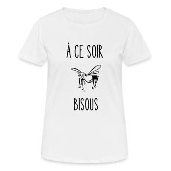 à ce soir bisous - T-shirt respirant Femme - blanc - Devant - AI Model Female 172 dark (172cm)