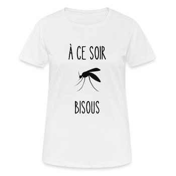 à ce soir bisous - T-shirt respirant Femme - blanc - Devant - AI Model Female 172 dark (172cm)