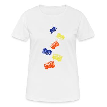 Feuerwehrauto - Frauen T-Shirt atmungsaktiv - Weiß - Vorne - AI Model Female 172 dark (172cm)