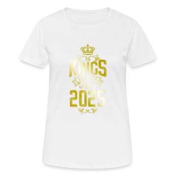 kings are born 2025 - Women's Breathable T-Shirt - white - Front - AI Model Female 172 dark (172cm)