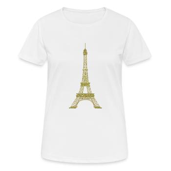 | tour Eiffel Tour Eiffel - T-shirt respirant Femme - blanc - Devant - AI Model Female 172 dark (172cm)