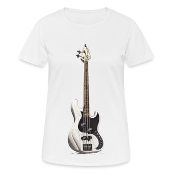 Basse électrique - T-shirt respirant Femme - blanc - Devant - AI Model Female 172 dark (172cm)