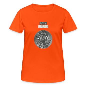 Gray Aliens - Women's Breathable T-Shirt - neon orange - Front - AI Model Female 172 dark (172cm)