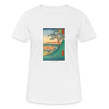Japanische Kunst Hiroshige - Frauen T-Shirt atmungsaktiv - Weiß - Vorne - AI Model Female 172 dark (172cm)