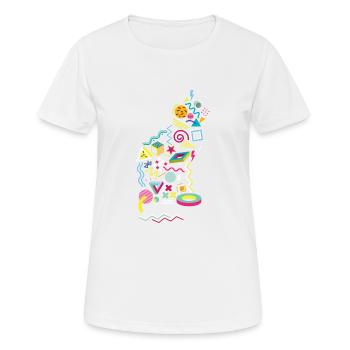 Memphis Stil der 80er Jahre - Frauen T-Shirt atmungsaktiv - Weiß - Vorne - AI Model Female 172 dark (172cm)