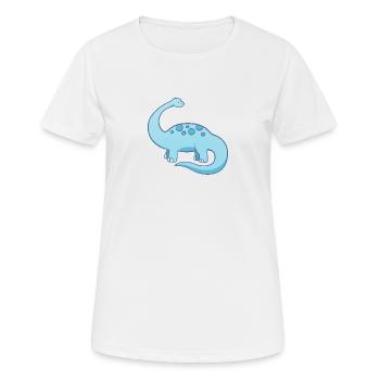 Petit dinosaure bleu mignon - T-shirt respirant Femme - blanc - Devant - AI Model Female 172 dark (172cm)