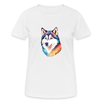 Husky de Sibérie Aquarelles - T-shirt respirant Femme - blanc - Devant - AI Model Female 172 dark (172cm)