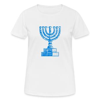 Menorah The Seven-Branched Candlestick, Israel Judaism - Women's Breathable T-Shirt - white - Front - AI Model Female 172 dark (172cm)