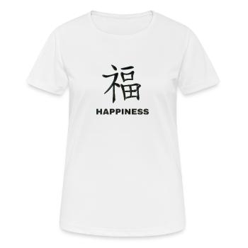 Happiness Caractères chinois - T-shirt respirant Femme - blanc - Devant - AI Model Female 172 dark (172cm)