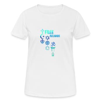 free religion,symbols,religion,cross,colorful - Women's Breathable T-Shirt - white - Front - AI Model Female 172 dark (172cm)