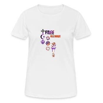 free religion,symbols,religion,cross,colorful - Women's Breathable T-Shirt - white - Front - AI Model Female 172 dark (172cm)