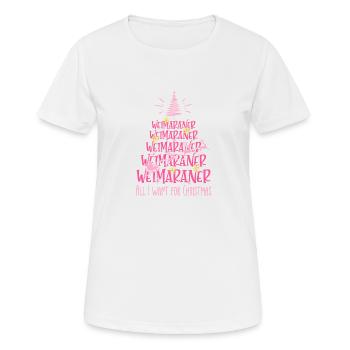 Weimaraner Hund Weihnachten Hunderasse - Frauen T-Shirt atmungsaktiv - Weiß - Vorne - AI Model Female 172 dark (172cm)