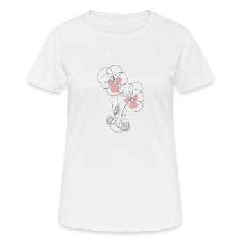 simple illustration floral line - Women's Breathable T-Shirt - white - Front - AI Model Female 172 dark (172cm)