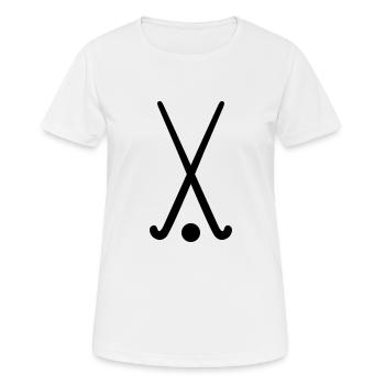 hockey - Frauen T-Shirt atmungsaktiv - Weiß - Vorne - AI Model Female 172 dark (172cm)