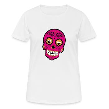 totenkopf - Frauen T-Shirt atmungsaktiv - Weiß - Vorne - AI Model Female 172 dark (172cm)