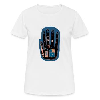 Hand von morgen - Frauen T-Shirt atmungsaktiv - Weiß - Vorne - AI Model Female 172 dark (172cm)