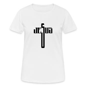 jesus - T-shirt respirant Femme - blanc - Devant - AI Model Female 172 dark (172cm)