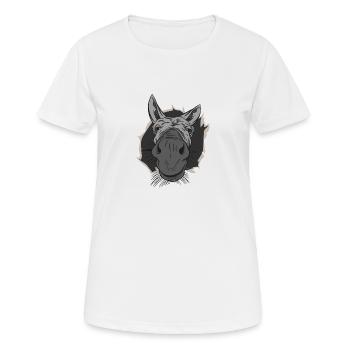 Esel Riss - Frauen T-Shirt atmungsaktiv - Weiß - Vorne - AI Model Female 172 dark (172cm)