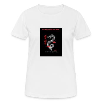Black Red Handdrawn Dragon Streetwear T Shirt - T-shirt respirant Femme - blanc - Devant - AI Model Female 172 dark (172cm)