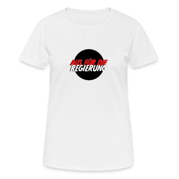 Aus für die Regierung - Frauen T-Shirt atmungsaktiv - Weiß - Vorne - AI Model Female 172 dark (172cm)