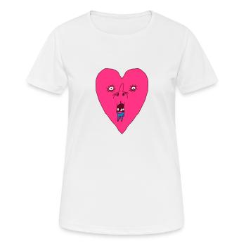 Herz Grimasse - Hässliches Herzgesicht - Frauen T-Shirt atmungsaktiv - Weiß - Vorne - AI Model Female 172 dark (172cm)