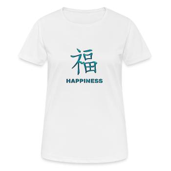 Caractère chinois bonheur joie - T-shirt respirant Femme - blanc - Devant - AI Model Female 172 dark (172cm)