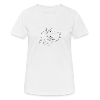 Paare Liebe Zeichnung - Frauen T-Shirt atmungsaktiv - Weiß - Vorne - AI Model Female 172 dark (172cm)