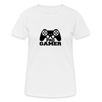 Pro Gamer Logo - Frauen T-Shirt atmungsaktiv - Weiß - Vorne - AI Model Female 172 dark (172cm)