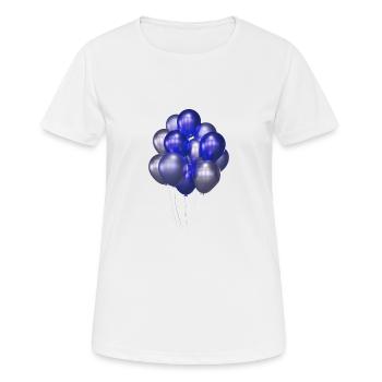 ballons,blaue ballons,geburtstag,silber - Frauen T-Shirt atmungsaktiv - Weiß - Vorne - AI Model Female 172 dark (172cm)