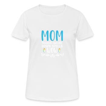 Mom turned upside down spells wow - Women's Breathable T-Shirt - white - Front - AI Model Female 172 dark (172cm)