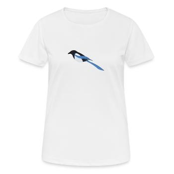 Elster - Frauen T-Shirt atmungsaktiv - Weiß - Vorne - AI Model Female 172 dark (172cm)