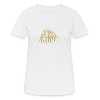 Motifs illustrés avec tortue - T-shirt respirant Femme - blanc - Devant - AI Model Female 172 dark (172cm)