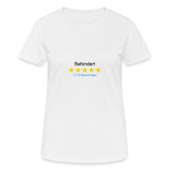 Behindert mit Bewertung - Frauen T-Shirt atmungsaktiv - Weiß - Vorne - AI Model Female 172 dark (172cm)