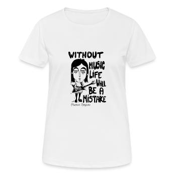 without music life will be a mistake - Women's Breathable T-Shirt - white - Front - AI Model Female 172 dark (172cm)