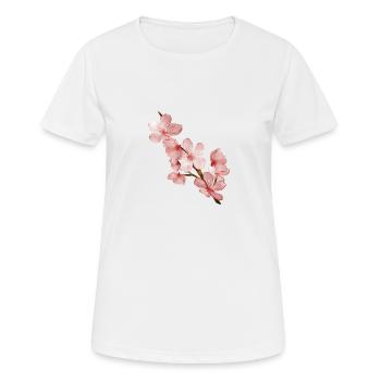 Cherry blossom - Women's Breathable T-Shirt - white - Front - AI Model Female 172 dark (172cm)