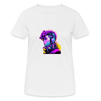 Musik Cyborg Headset - Frauen T-Shirt atmungsaktiv - Weiß - Vorne - AI Model Female 172 dark (172cm)