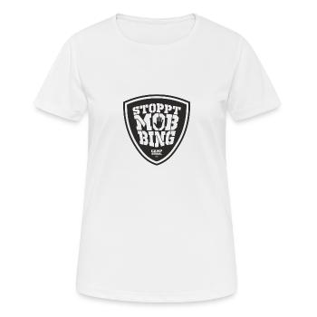 Stoppt Mobbing schwarz - Frauen T-Shirt atmungsaktiv - Weiß - Vorne - AI Model Female 172 dark (172cm)