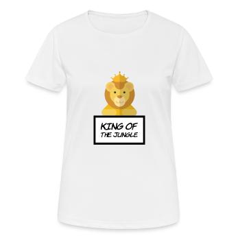 King of the jungle - König des Jungles Löwe Lion - Frauen T-Shirt atmungsaktiv - Weiß - Vorne - AI Model Female 172 dark (172cm)
