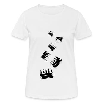 Caisse de bouteilles de bière - T-shirt respirant Femme - blanc - Devant - AI Model Female 172 dark (172cm)