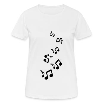 Musiknoten zeichen - Frauen T-Shirt atmungsaktiv - Weiß - Vorne - AI Model Female 172 dark (172cm)