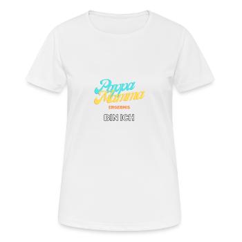 Mamma Pappa das Ergebnis bin ich - Frauen T-Shirt atmungsaktiv - Weiß - Vorne - AI Model Female 172 dark (172cm)