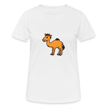 Kamel - Frauen T-Shirt atmungsaktiv - Weiß - Vorne - AI Model Female 172 dark (172cm)