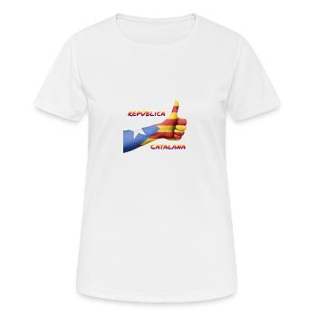 SI Katalanische Republik - Frauen T-Shirt atmungsaktiv - Weiß - Vorne - AI Model Female 172 dark (172cm)