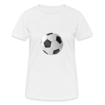 Fußball 3D Soccer Ball - Frauen T-Shirt atmungsaktiv - Weiß - Vorne - AI Model Female 172 dark (172cm)