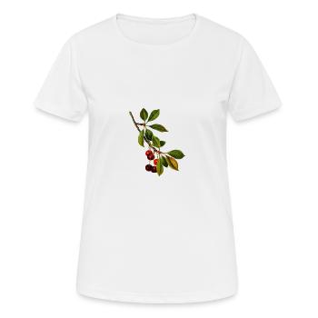 branche cerises - T-shirt respirant Femme - blanc - Devant - AI Model Female 172 dark (172cm)
