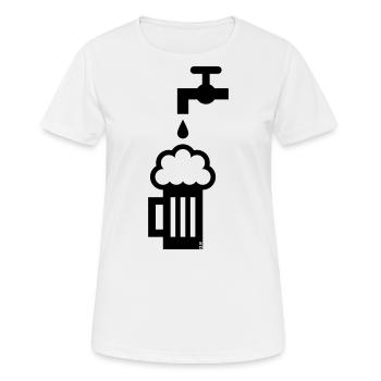 Robinet de chope à bière (Chope à bière, Chope à bière, Chope à bière noire) - T-shirt respirant Femme - blanc - Devant - AI Model Female 172 dark (172cm)